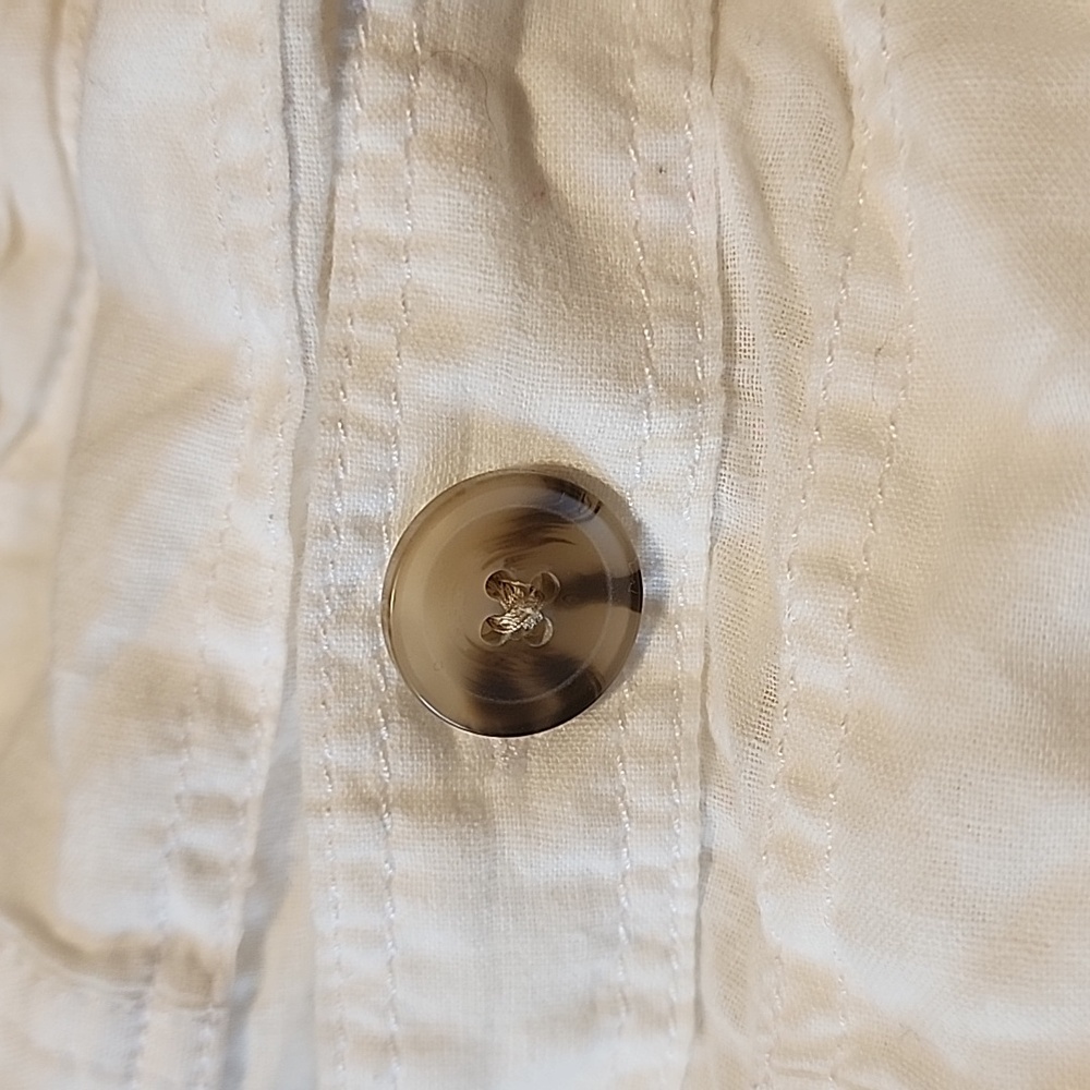 Express White Sleeveless Button-Front Cropped Blo… - image 5